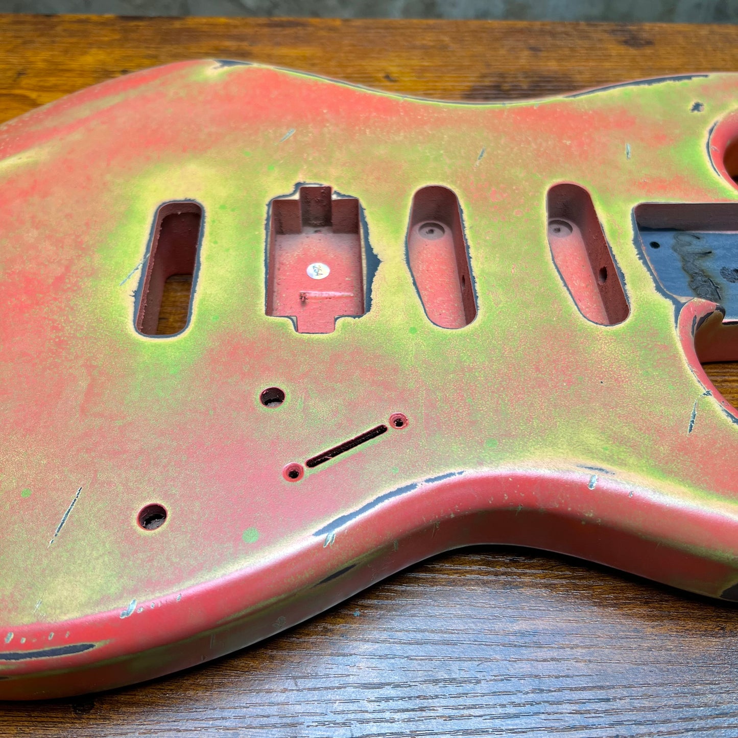 Warmtone CG Hss Strat Style Guitar Body Relic "Faded Pink” Nitro 4.2lbs