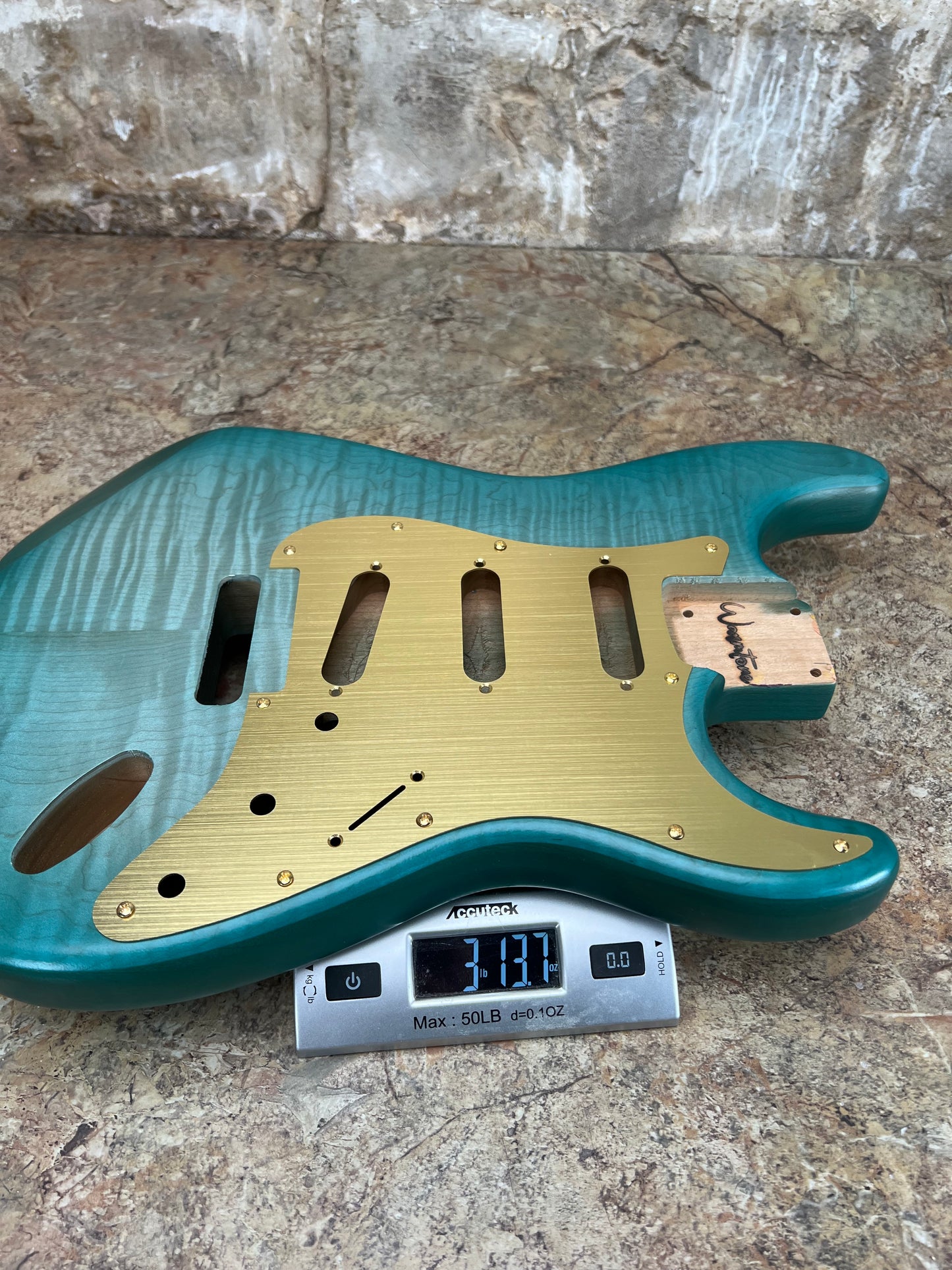 Warmtone Custom Guitars SSS Strat Style Guitar Body “Flamed Sea”