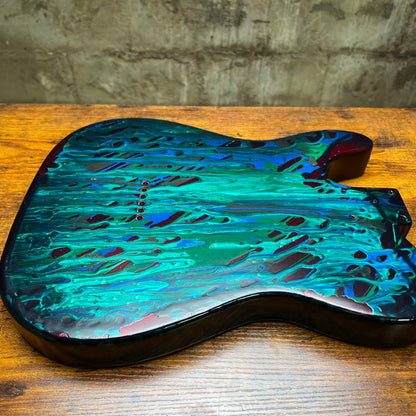 Warmtone Custom Guitars Relic Tele Style Guitar Body “Dark Pour” B Stock