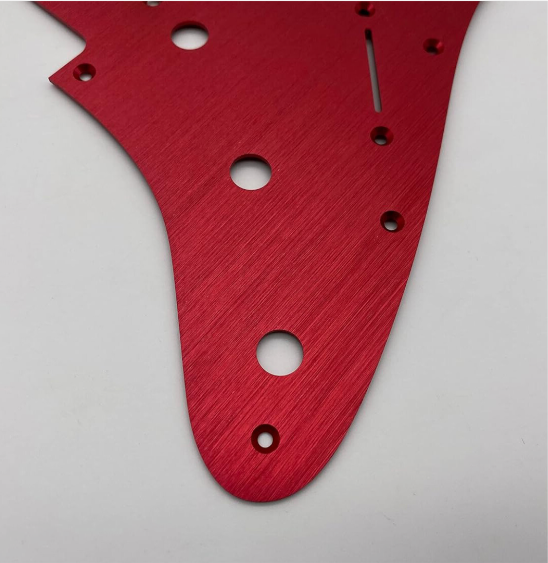 Red SILVER ANODIZED ALUMINUM Pickguard for  SSS Strat 11 hole