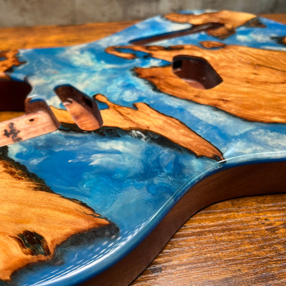 Warmtone Custom Guitars Burl Epoxy Resin Tele Body “Wood Sky”