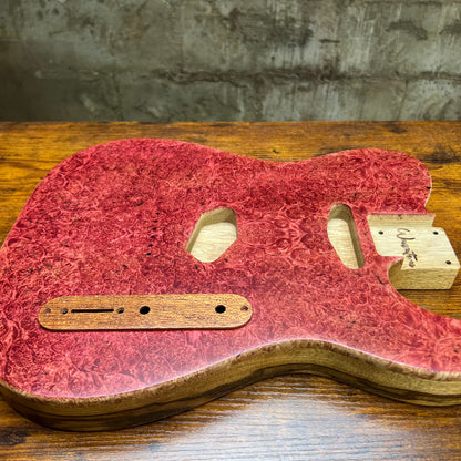 Warmtone CG Tele Guitar Body “Ruby Diamond” Maple Burl/Limba