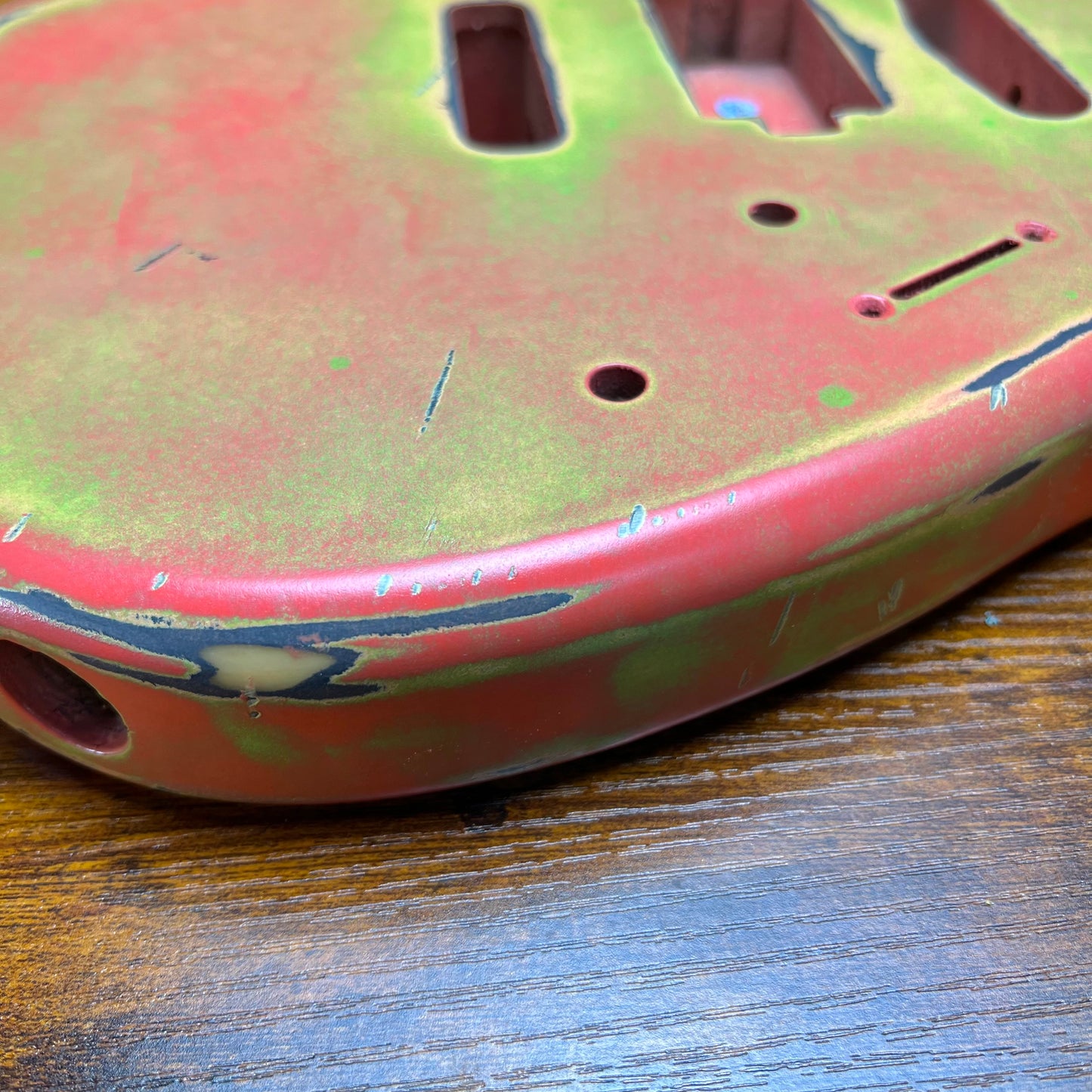 Warmtone CG Hss Strat Style Guitar Body Relic "Faded Pink” Nitro 4.2lbs
