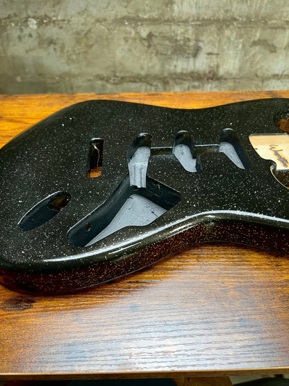 Warmtone Custom Guitars Strat Guitar Body Black Sparkle “Stars”