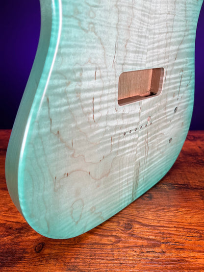 Warmtone Custom Guitars Tele Style Guitar Body “Mint Flames”