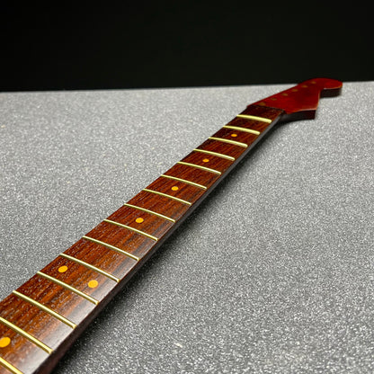 5a Dark Red Roasted Flamed Maple St Style Neck #24 C Shape Satin 9.5 Radius