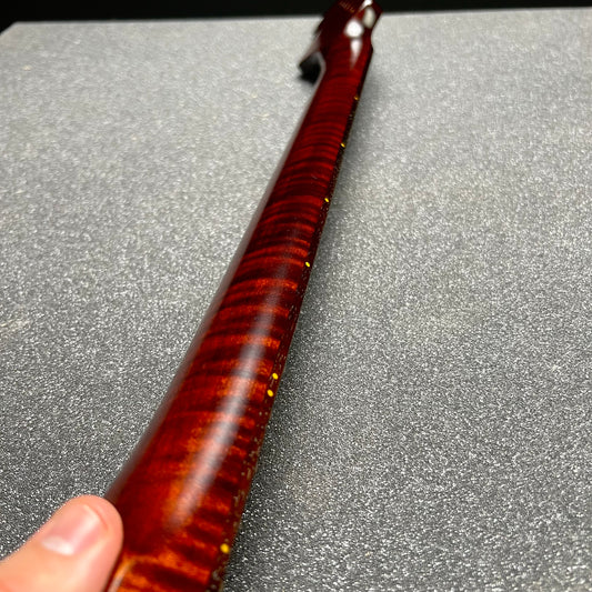 5a Dark Red Roasted Flamed Maple St Style Neck #24 C Shape Satin 9.5 Radius