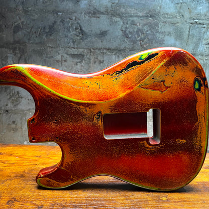 Warmtone CG Strat Style Guitar Body Relic "Grand Canyon” Nitro 4.4lbs