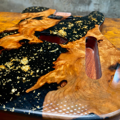 Warmtone CG Burl Epoxy Resin Tele Body “Black Stars”