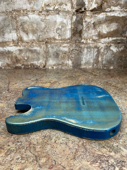 Warmtone Custom Guitars Relic Tele Style Guitar Body “Road Shimmer”