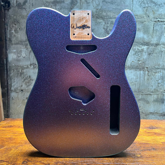 Warmtone CG COLORSHIFT Alder Tele Guitar Body "Blueberry Shift" 5.10lbs