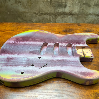 Warmtone Custom Guitars Strat Guitar Body Relic "Purple Stone” Nitro