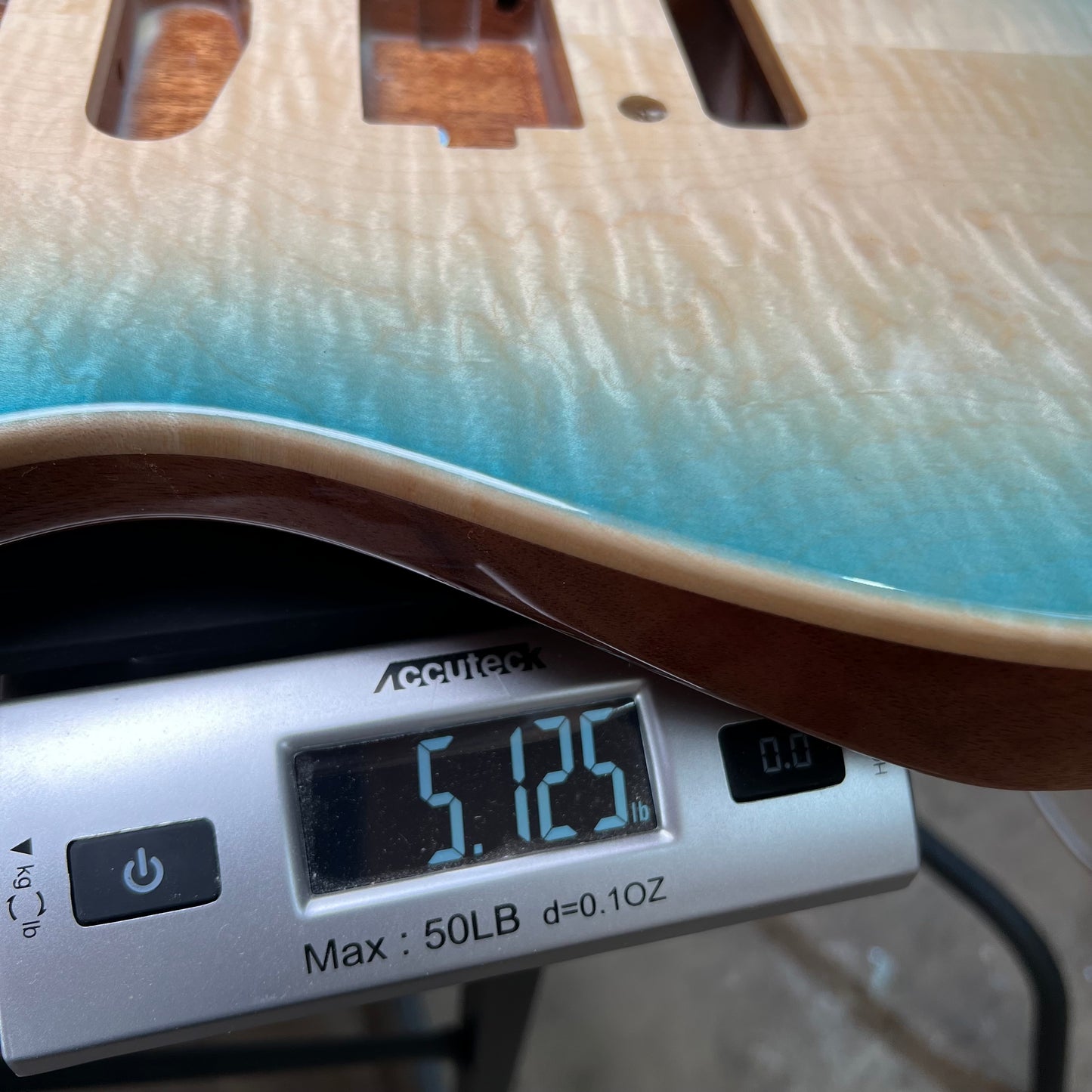 Warmtone CG Flamed Maple Telecaster Guitar Body "Caribbean Burst” #258