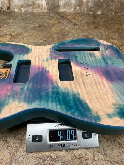 Holy Grail Guitars Tele Style Guitar Body Flamed Maple “Shadows”