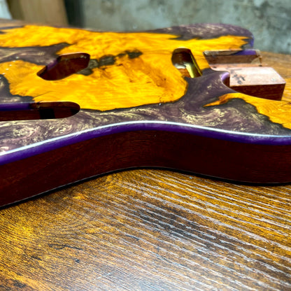 Warmtone Custom Guitars Burl Epoxy Resin Tele Body “Ancient River”