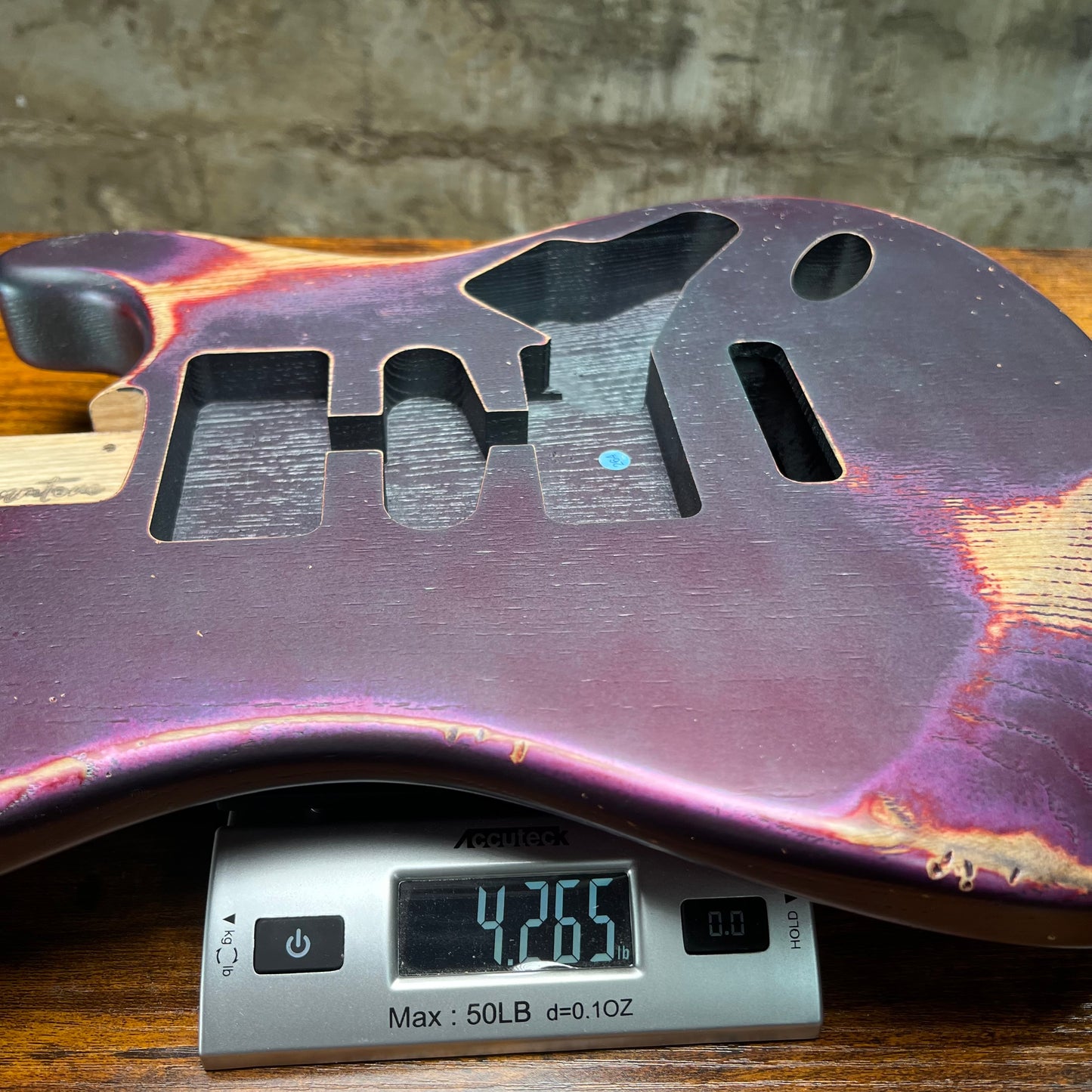 Warmtone CG HSH Strat Style Guitar Body Relic "Purple Bash” Nitro