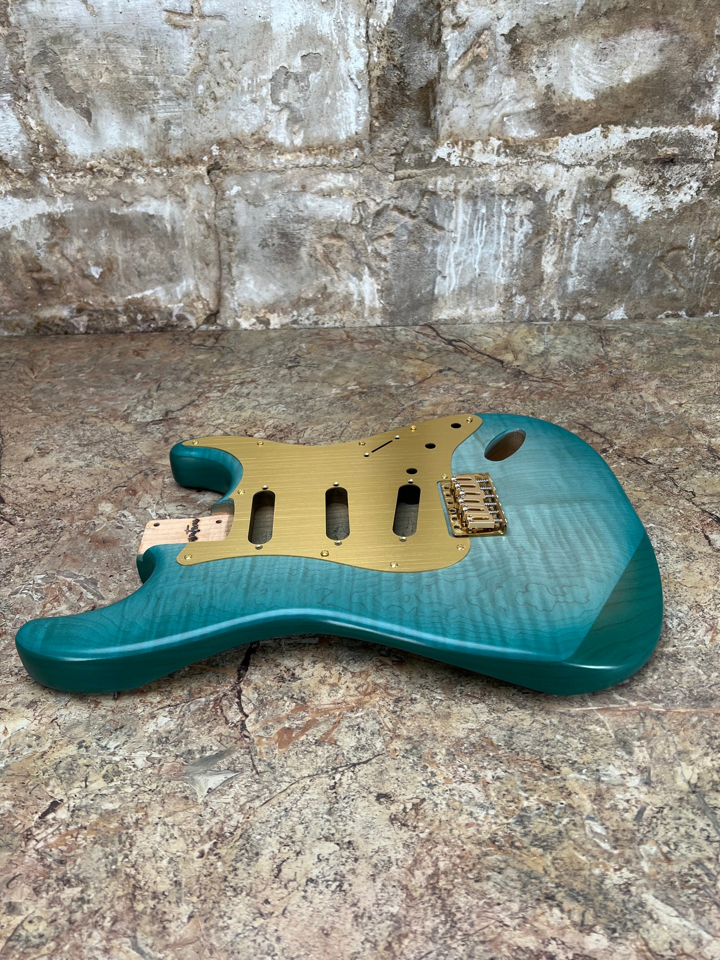 Warmtone Custom Guitars SSS Strat Style Guitar Body “Flamed Sea”