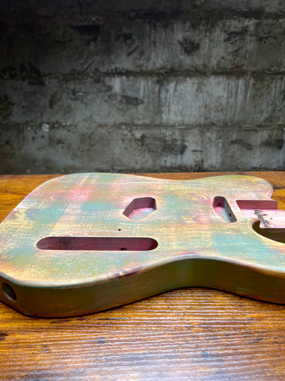 Warmtone Custom Guitars Relic Tele Style Guitar Body “Old Red Cedar” Nitro