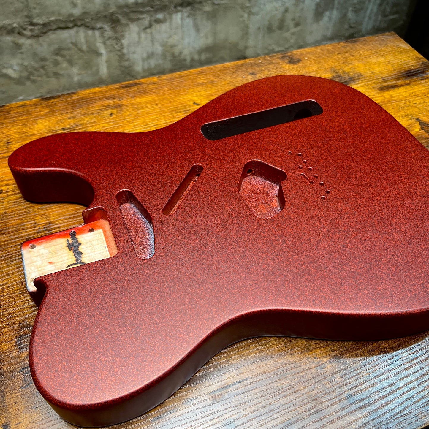Warmtone Custom Guitars Alder Tele Guitar Body "Satin Red Sparkle" 5.2lbs