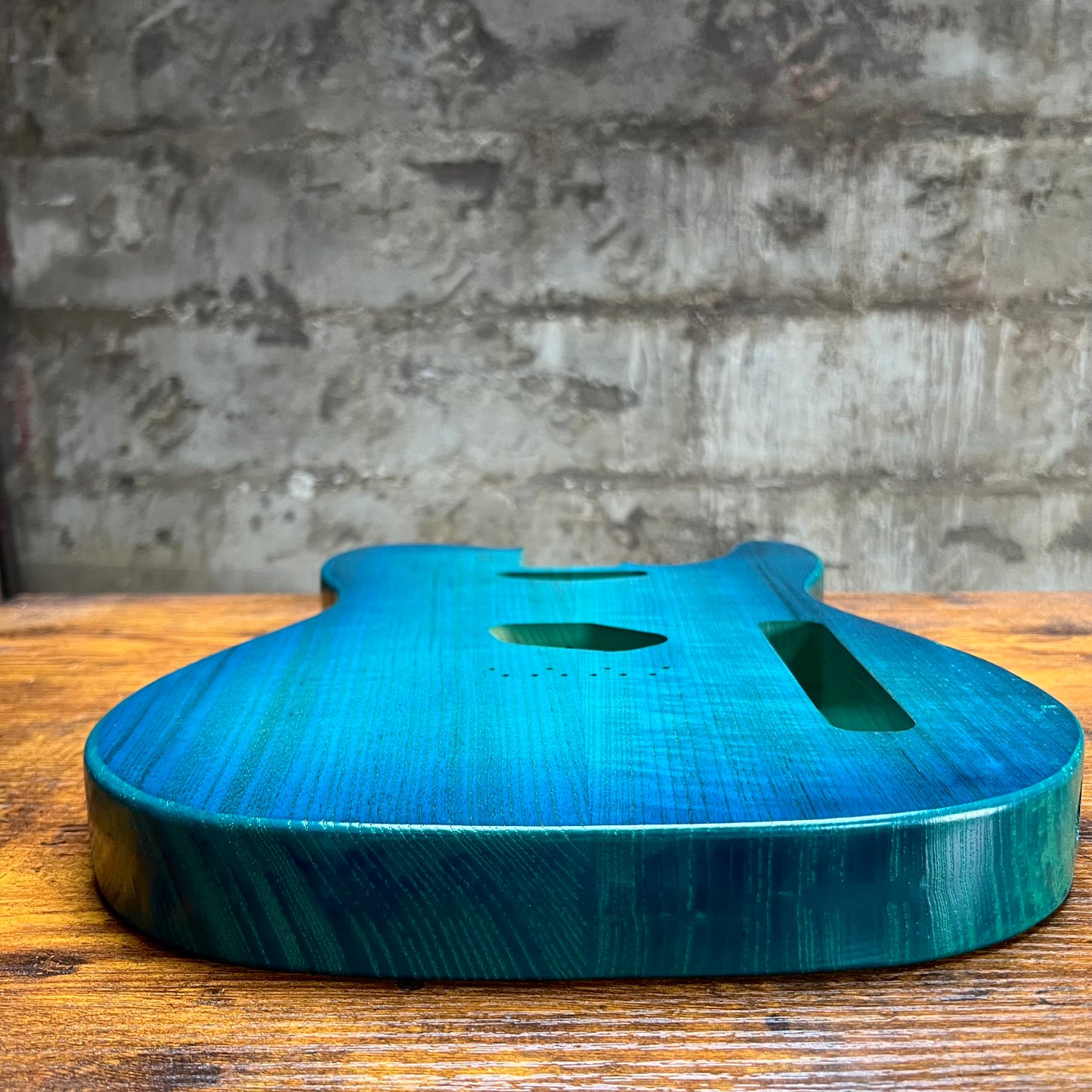 Warmtone Custom Guitars Tele Guitar Body “Coral Blue” 2 Pc Ash