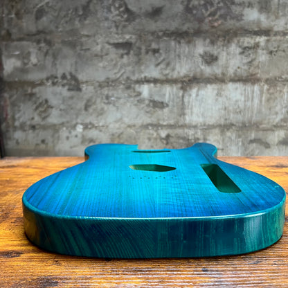 Warmtone Custom Guitars Tele Guitar Body “Coral Blue” 2 Pc Ash
