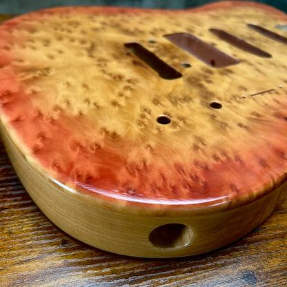 Warmtone CG Burl Telecaster Guitar Body "Leopard” P90