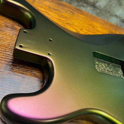 Warmtone Custom Guitars Strat Guitar Body “Green Mauve Gold Color Shift”