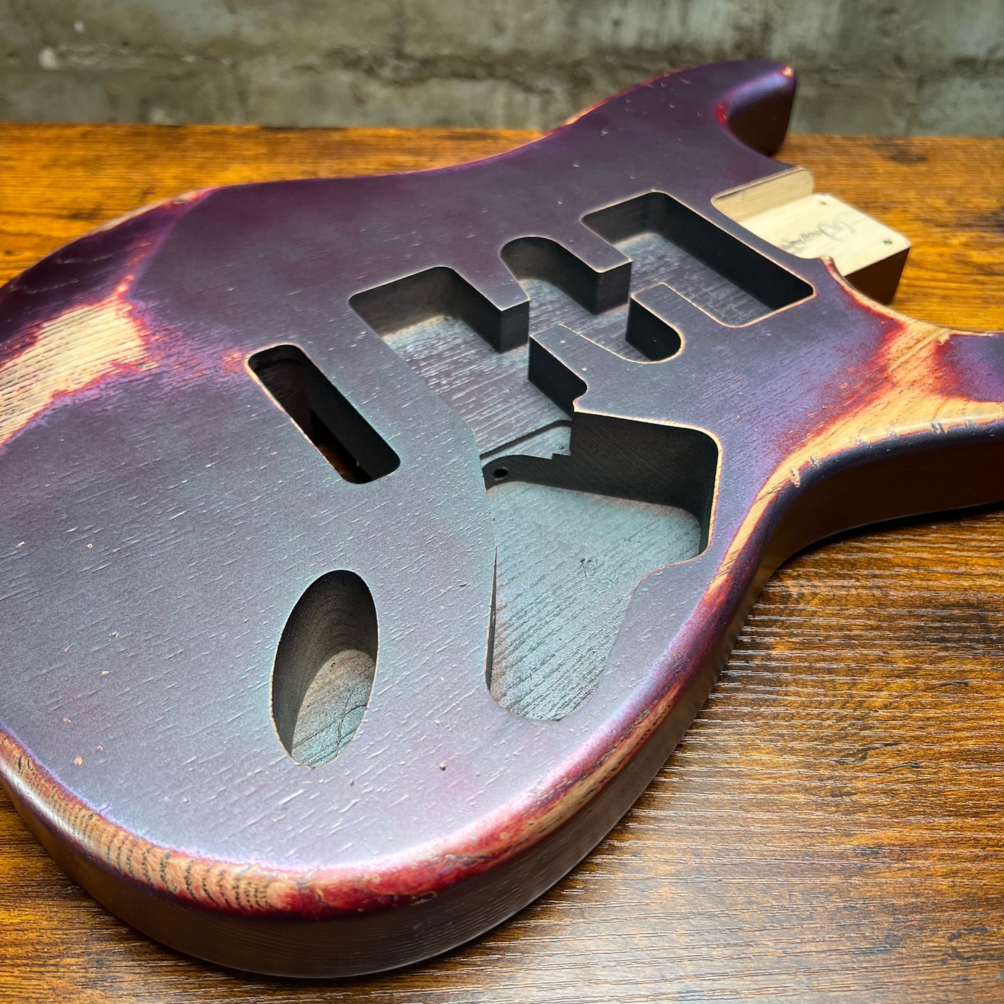 Warmtone CG HSH Strat Style Guitar Body Relic "Purple Bash” Nitro