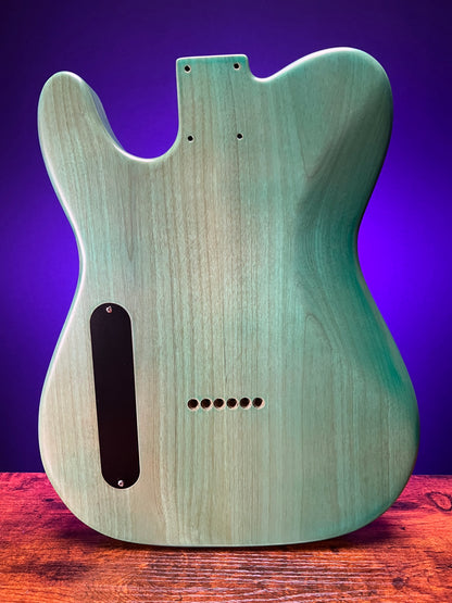 Warmtone Custom Guitars Tele Style Guitar Body “Mint Flames”