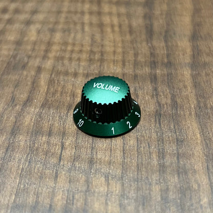 Warmtone CG Anodized Aluminum Strat Knob Set “Midnight Green”