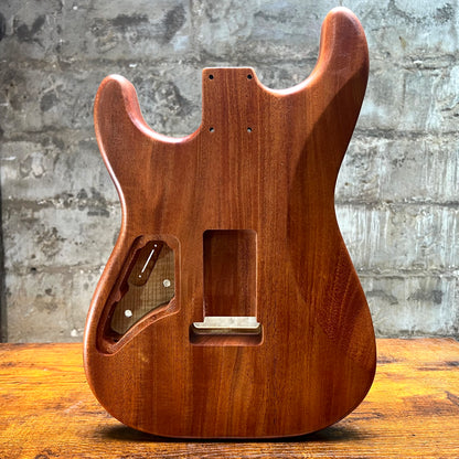 Warmtone CG Hss Strat Style Guitar Body Flamed Maple “Black” 4.9lbs