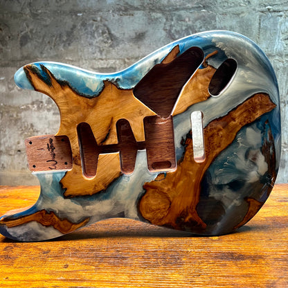 Warmtone Custom Guitars Strat Guitar Body “Lake Placid” Resin Pour