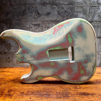 Warmtone CG Strat Style Guitar Body Relic "Clouds” Nitro 1 Pc Alder 4lbs