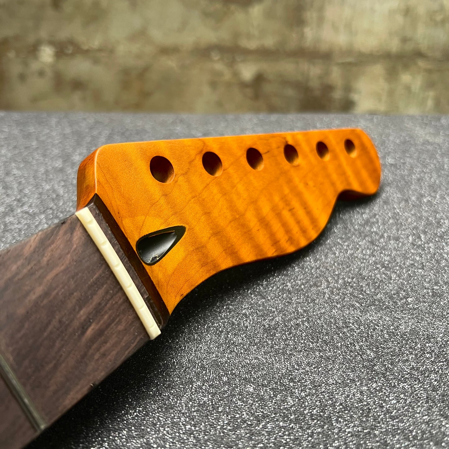 Golden Brown Roasted Flamed Maple Tele Style Neck #42