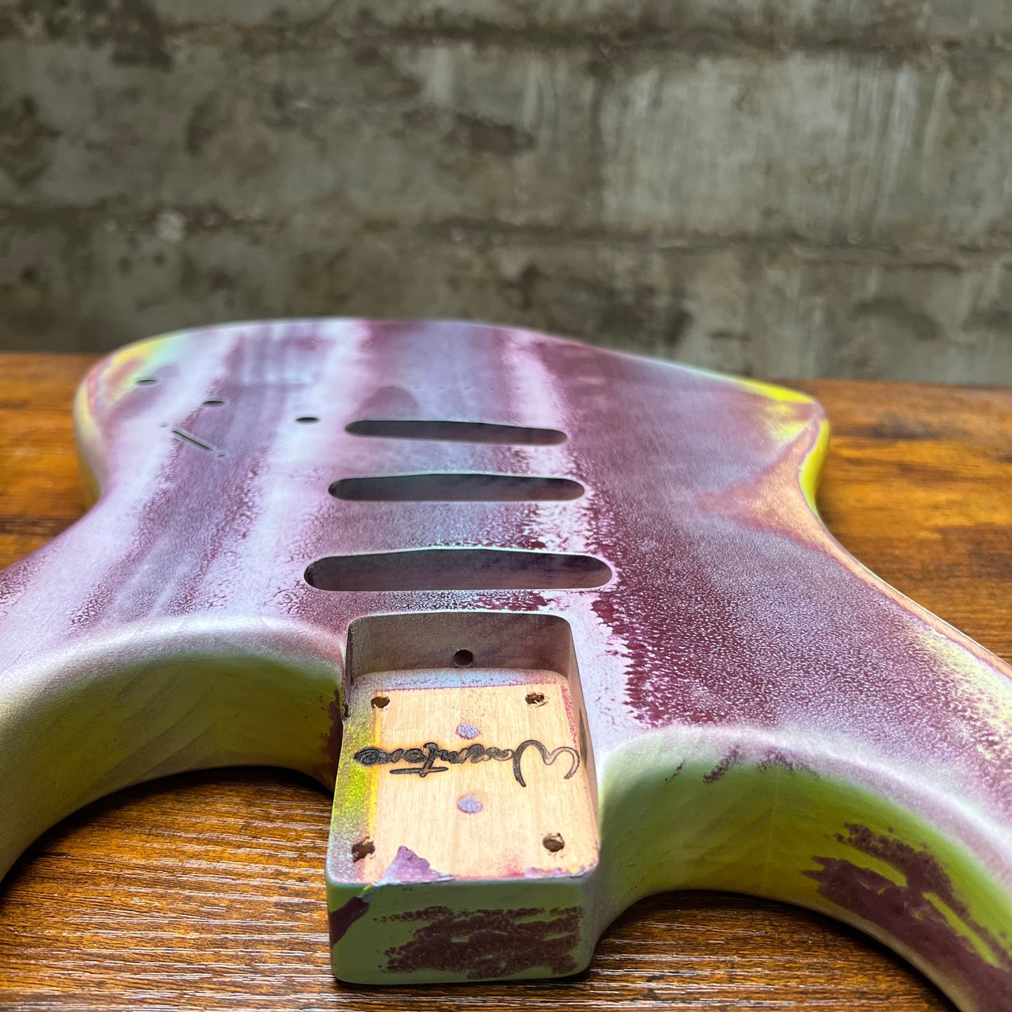 Warmtone Custom Guitars Strat Guitar Body Relic "Purple Stone” Nitro
