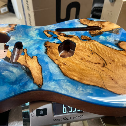Warmtone Custom Guitars Burl Epoxy Resin Tele Body “Wood Sky”
