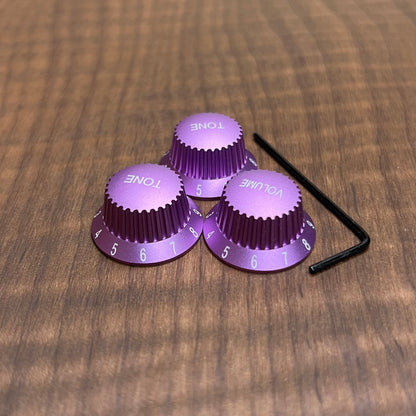 Warmtone CG Anodized Aluminum Strat Knob Set “Violet” Set Screw