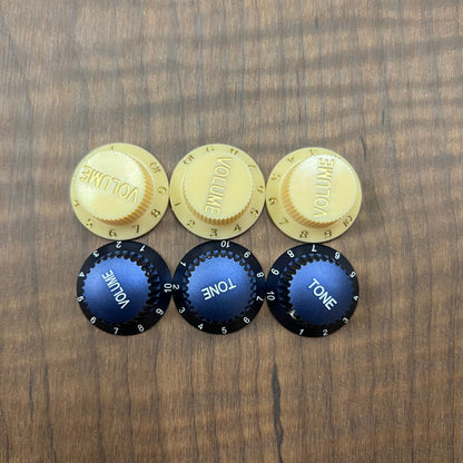 Warmtone Custom Guitars Finished Brass Strat Style Knobs Set Screw