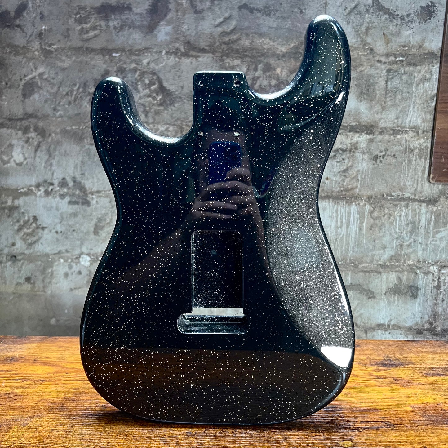 Warmtone Custom Guitars Strat Guitar Body Black Sparkle “Stars”