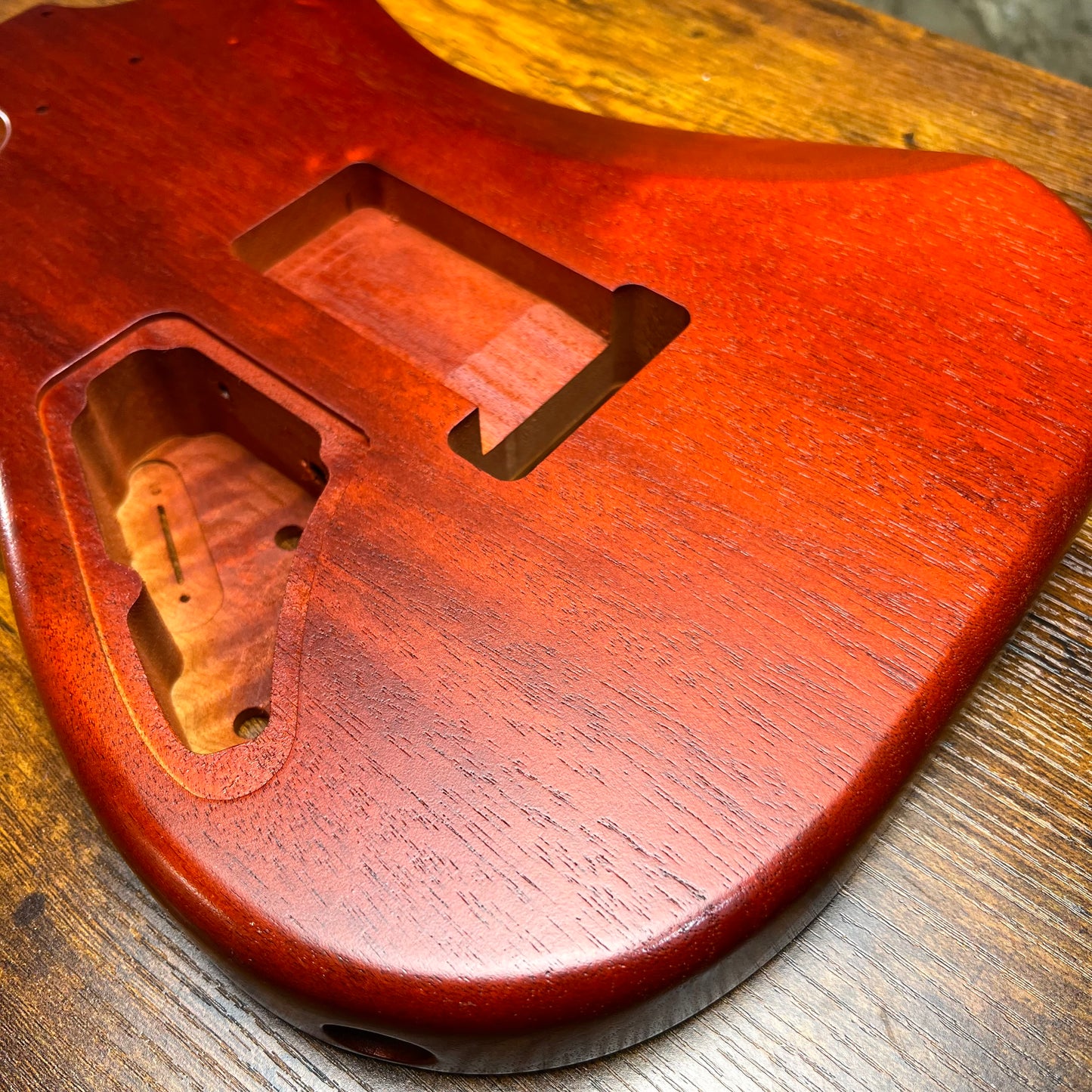 Warmtone CG Hss Strat Style Guitar Body Flamed Maple “Fire” 4.2lbs