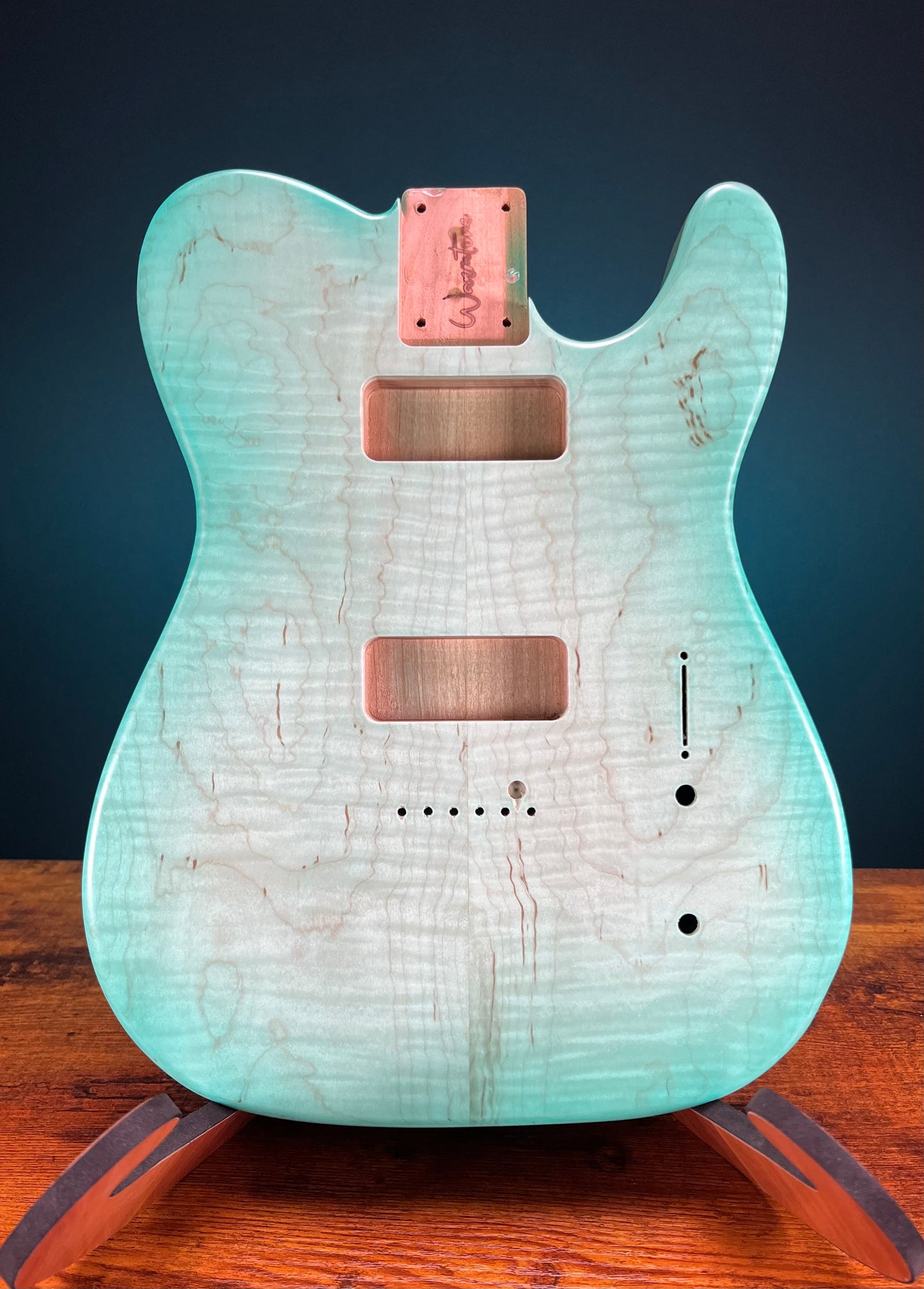 Warmtone Custom Guitars Tele Style Guitar Body “Mint Flames”