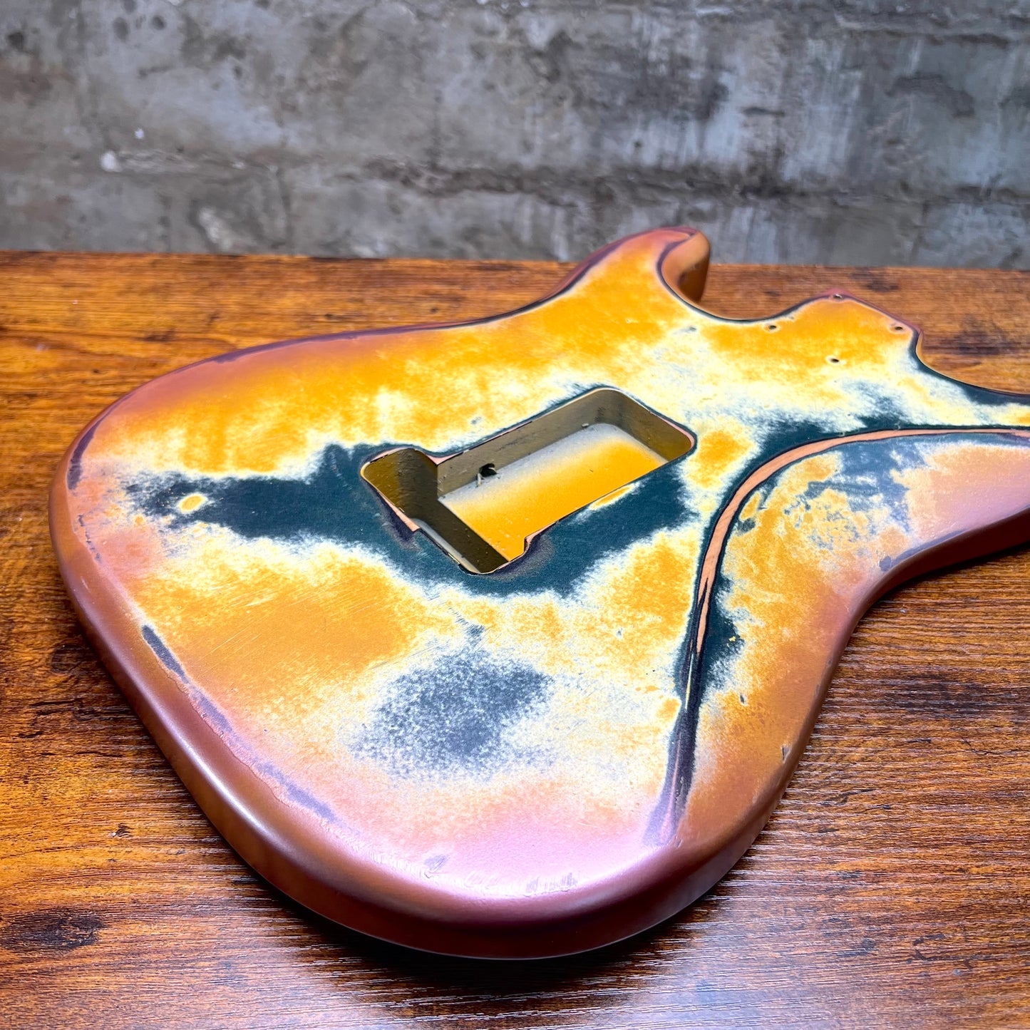 Warmtone CG HSH Strat Style Guitar Body Relic "Stormy Sky” Nitro 4.3lbs