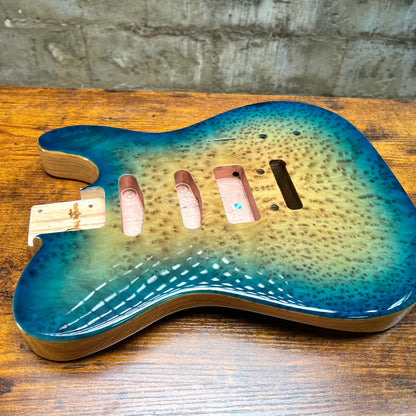 Warmtone CG Burl Telecaster Guitar Body "Dark Leopard” P90 4.8lbs