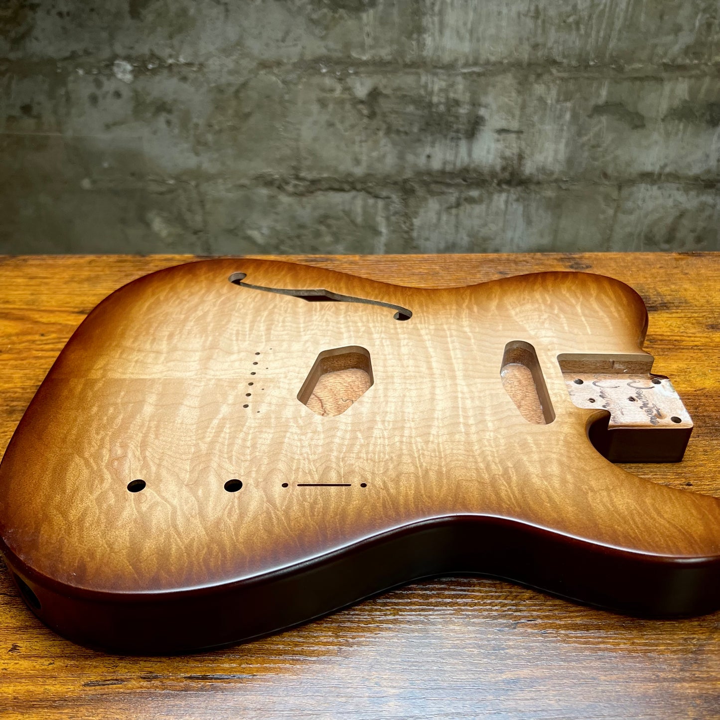 Warmtone Custom Guitars Tele Guitar Body “Brown Burst” Quilt Maple