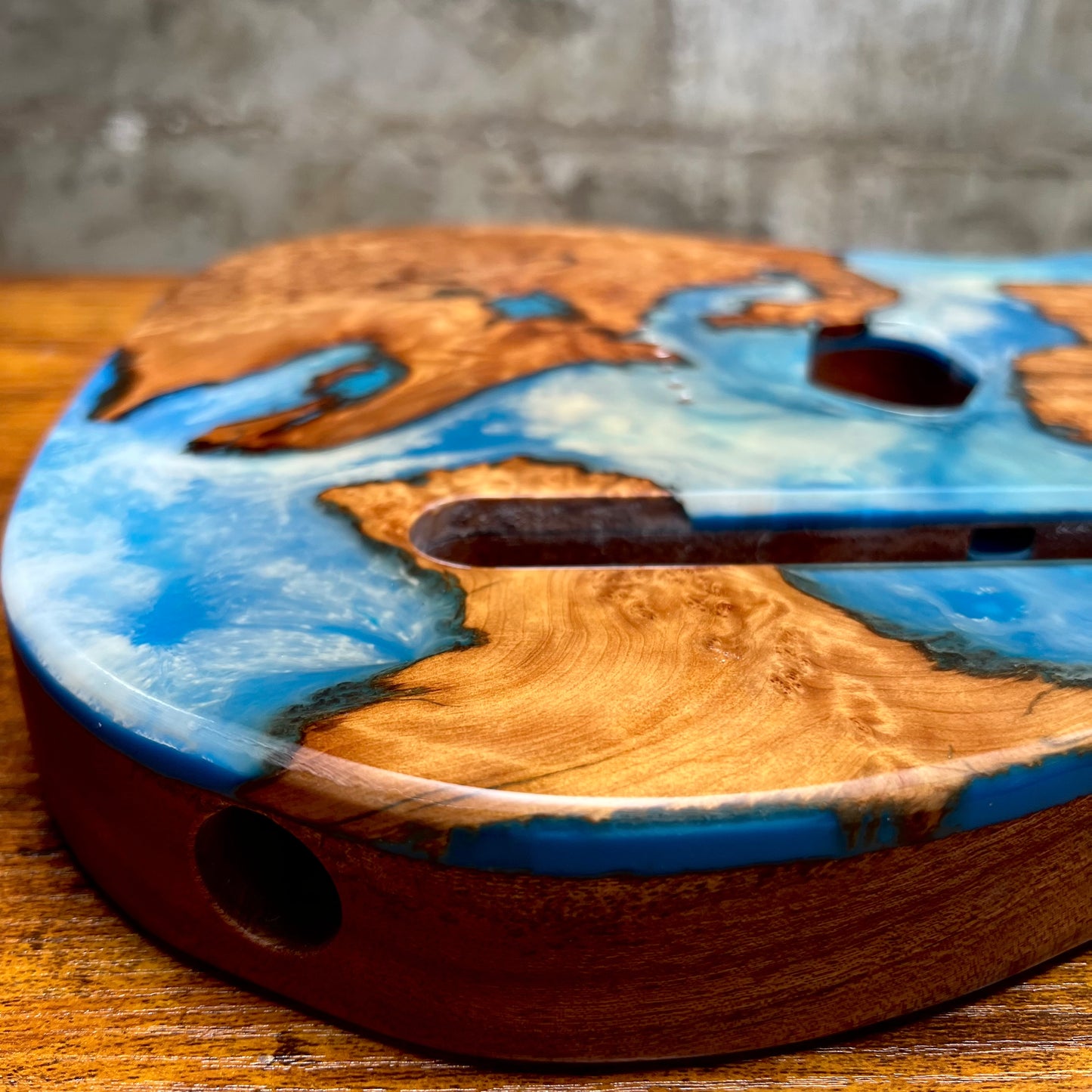 Warmtone Custom Guitars Burl Epoxy Resin Tele Body “Water” #241
