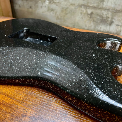 Warmtone Custom Guitars Strat Guitar Body Black Sparkle “Stars”