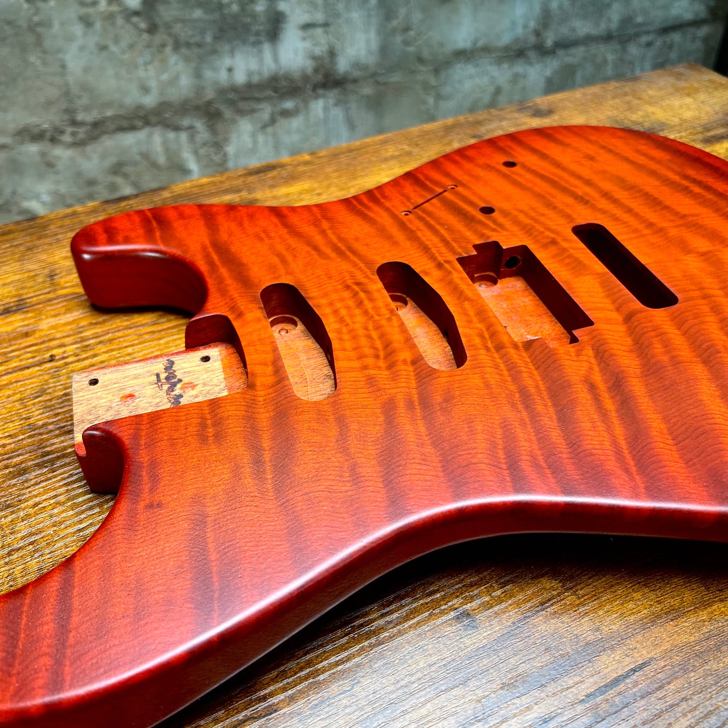 Warmtone CG Hss Strat Style Guitar Body Flamed Maple “Eclipse” 4.1lbs