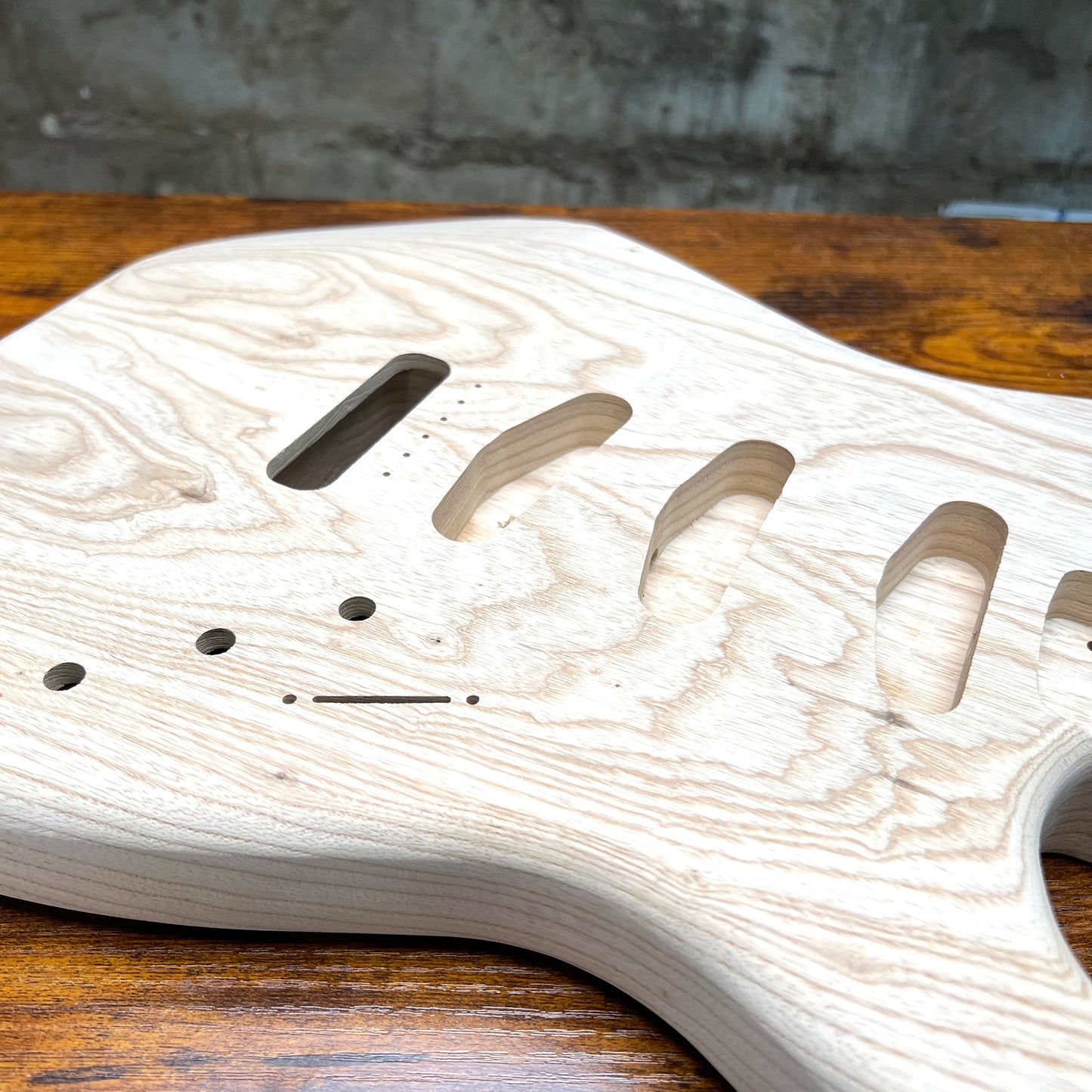 2 Piece Swamp Ash SSS Strat Style Guitar Body Backroute Unfinished 3.8lbs #269