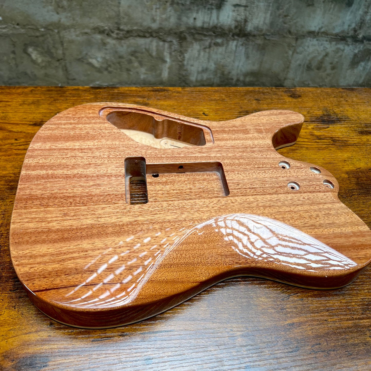Warmtone CG Flamed Maple Telecaster Guitar Body "Caribbean Burst” #258