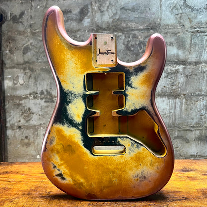 Warmtone CG HSH Strat Style Guitar Body Relic "Stormy Sky” Nitro 4.3lbs